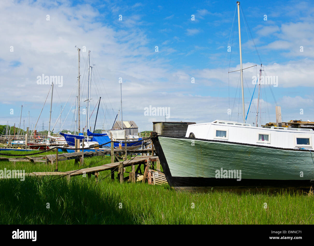 Skippool Creek, sul fiume Wyre, Thornton Cleveleys Lancashire, in Inghilterra, Regno Unito Foto Stock