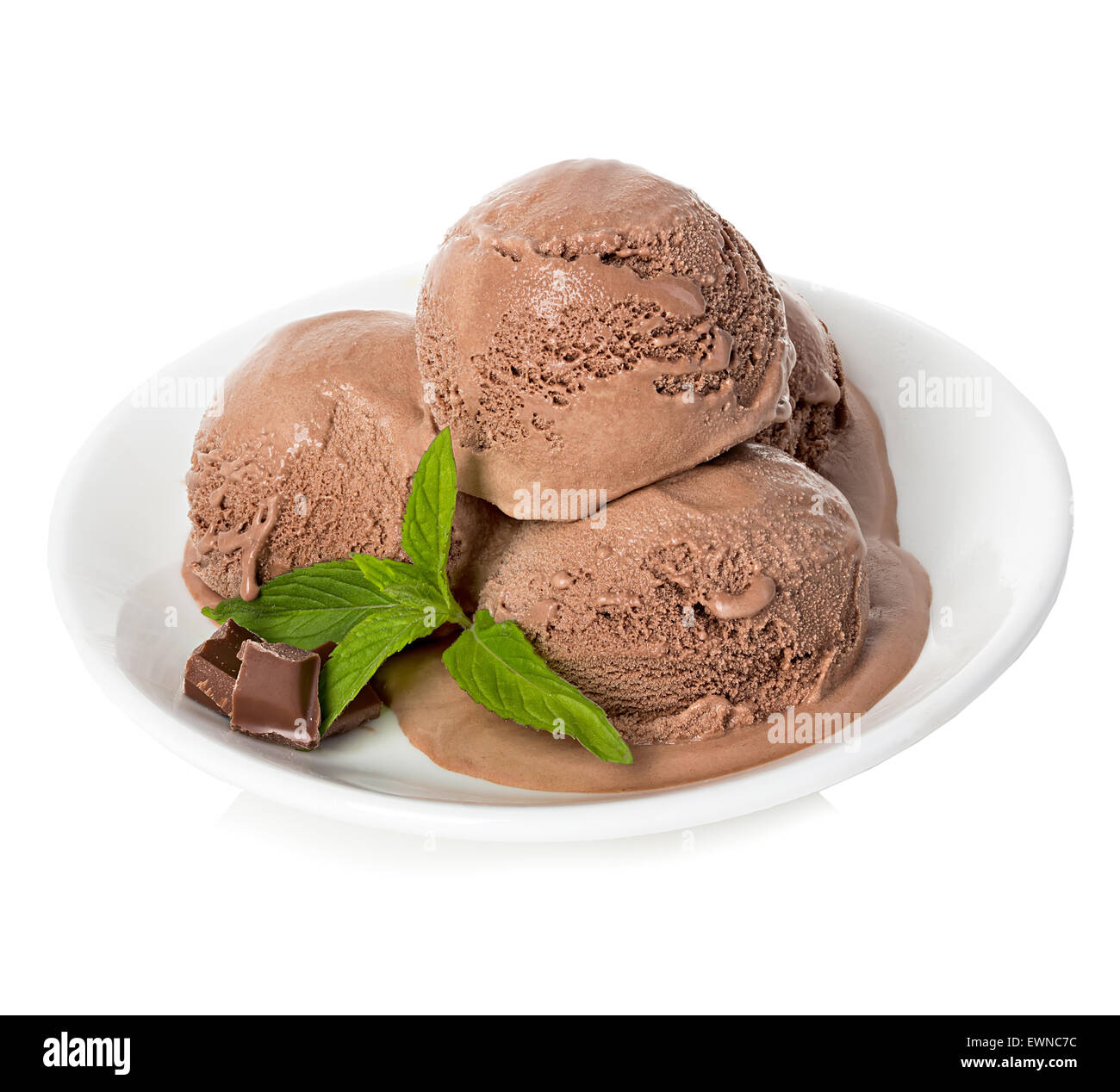 Gelato al cioccolato isolato Foto Stock