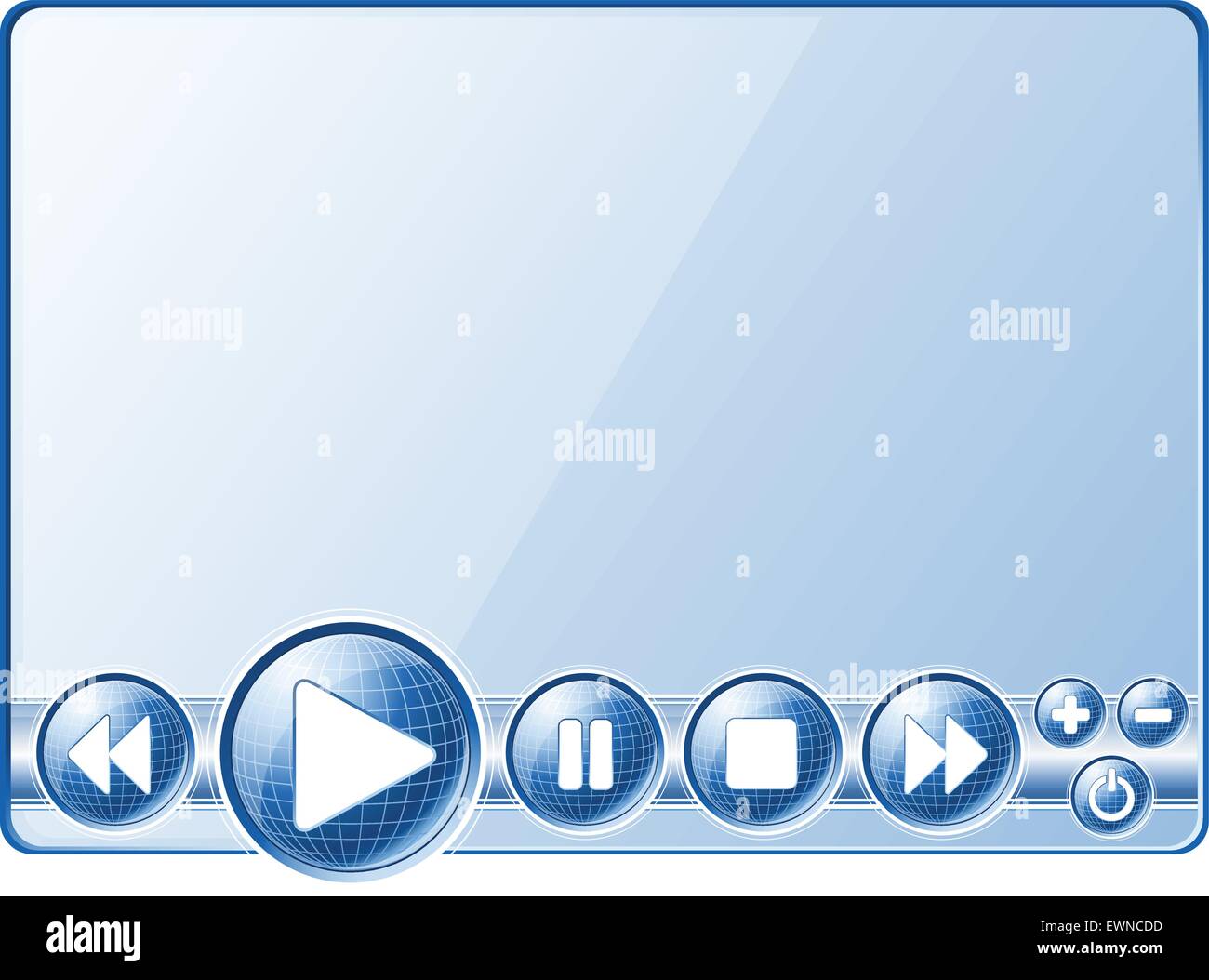 Multimedia Player Controlla (pulsanti). EPS10 Illustrazione Vettoriale