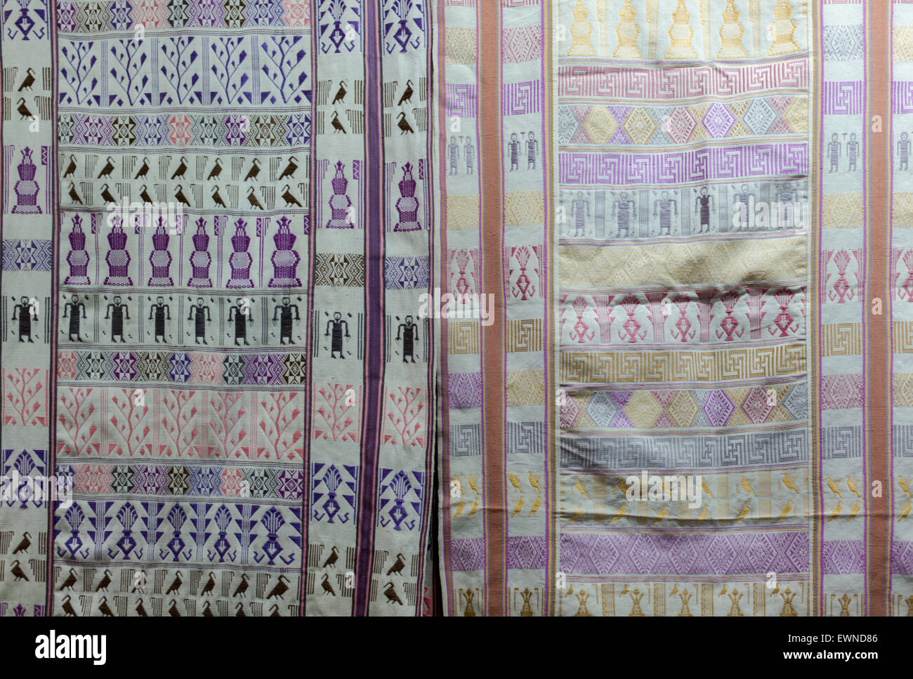 Intrecciato tessili, Bumthang, Bhutan Foto Stock