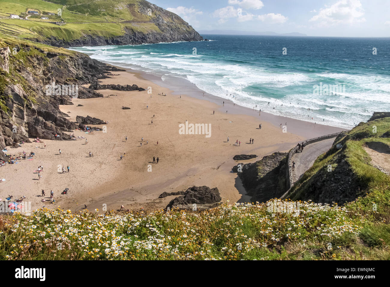 Slea Head Beach, Iveragh Peninsula, nella contea di Kerry, Irlanda Foto Stock