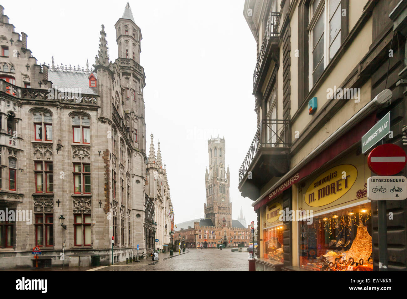 Piazza principale, il centro storico di Bruges, Belgio Foto Stock