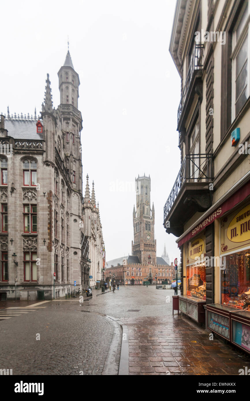 Piazza principale, il centro storico di Bruges, Belgio Foto Stock