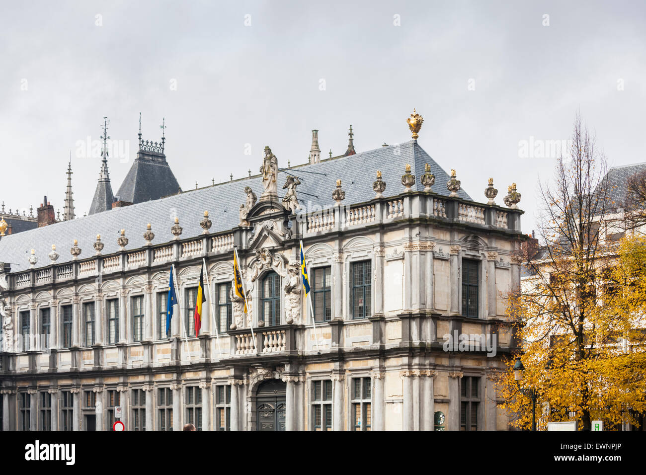 Gli edifici di vecchia costruzione, il centro storico di Bruges, Belgio Foto Stock