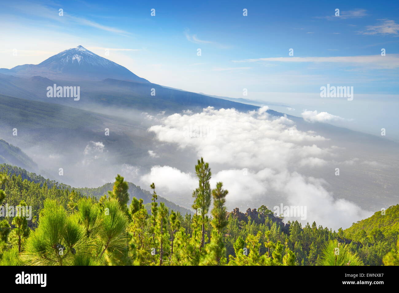 Tenerife - Vista del Vulcano Teide Mount, Isole Canarie, Spagna Foto Stock