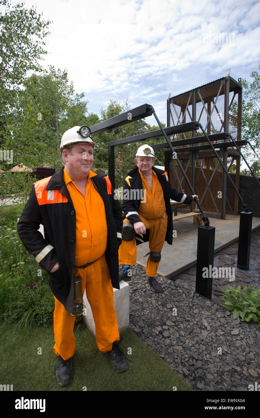 RHS Hampton Court Flower Show 2015. Cucitura verde mostra giardino, Hampton Court, England, Regno Unito Foto Stock