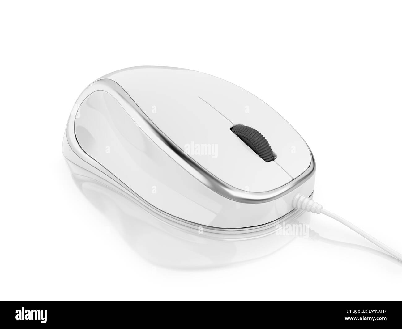 Il mouse del computer. Il rendering 3d. Isolato su sfondo bianco Foto Stock