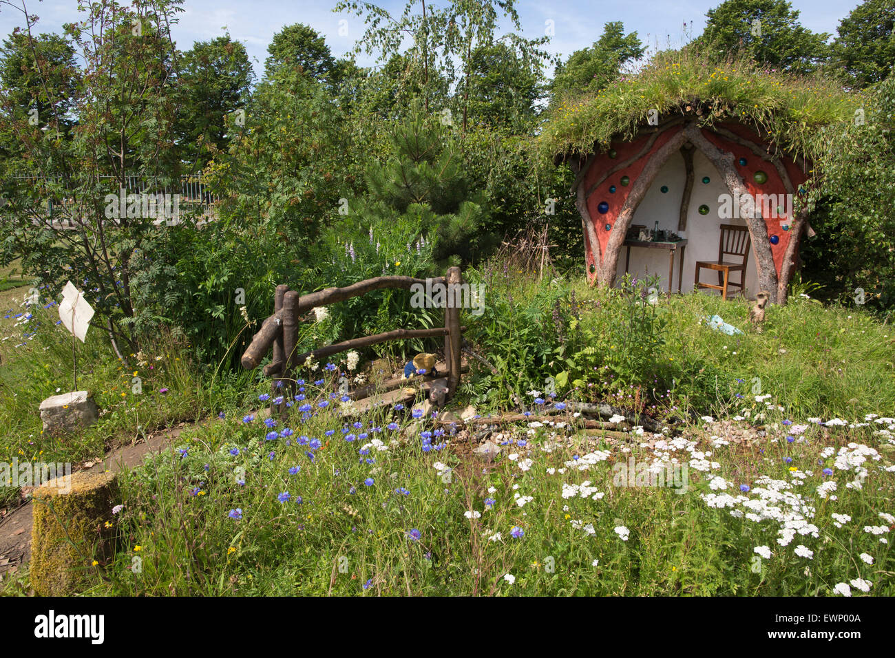 RHS Hampton Court Flower Show 2015, Winnie the Pooh - inizia il suo cammino giardino storico, Hampton Court, Surrey, England, Regno Unito Foto Stock