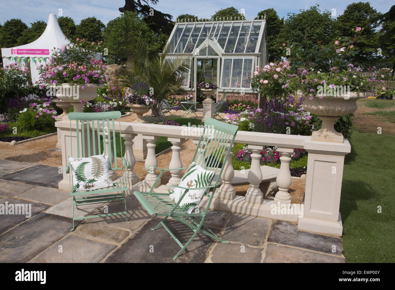 RHS Hampton Court Flower Show 2015, una crescente ossessione visualizza giardino, Hampton Court, Surrey, England, Regno Unito Foto Stock