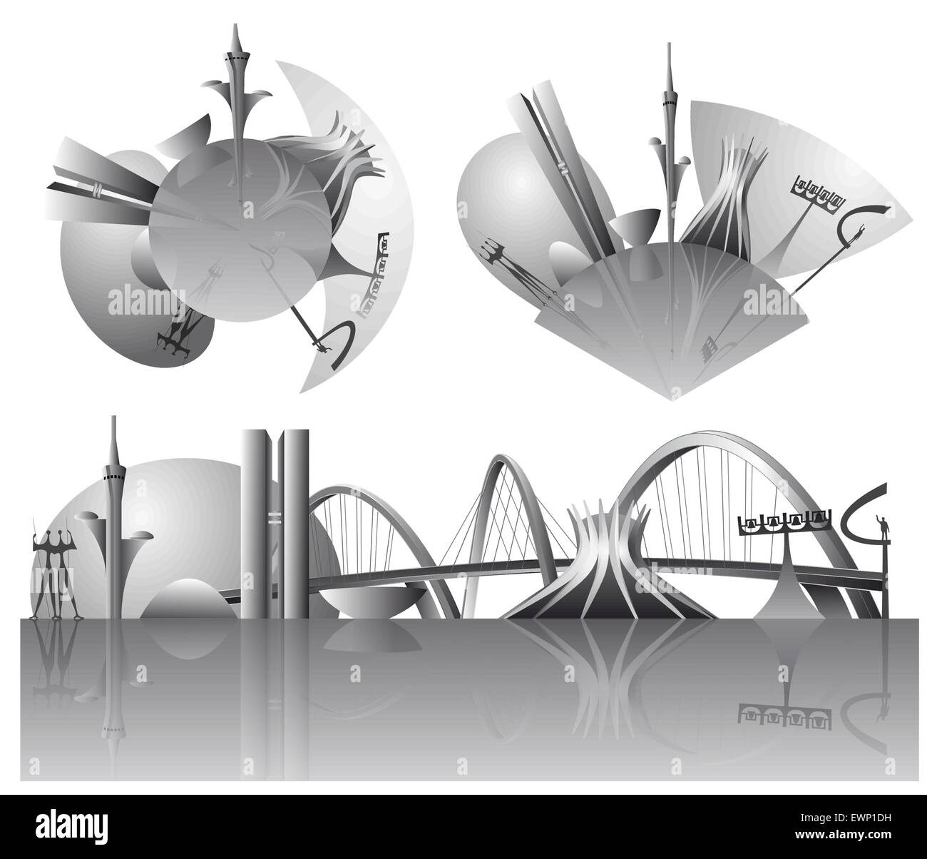 Brasilia dello skyline della citta' - vettore Illustrazione Vettoriale