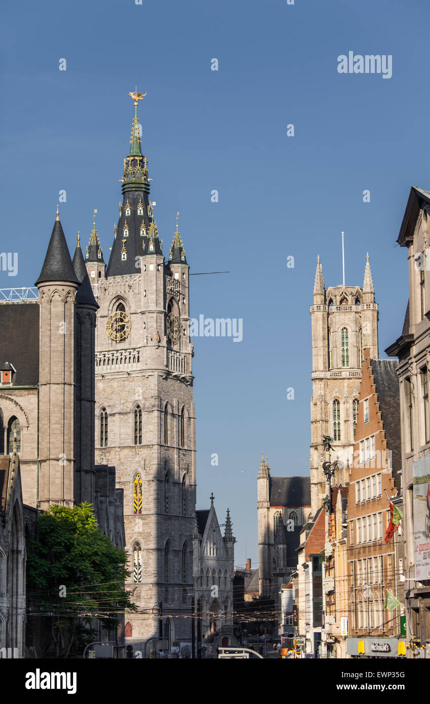 Distretto storico, a Gand, Belgio Foto Stock