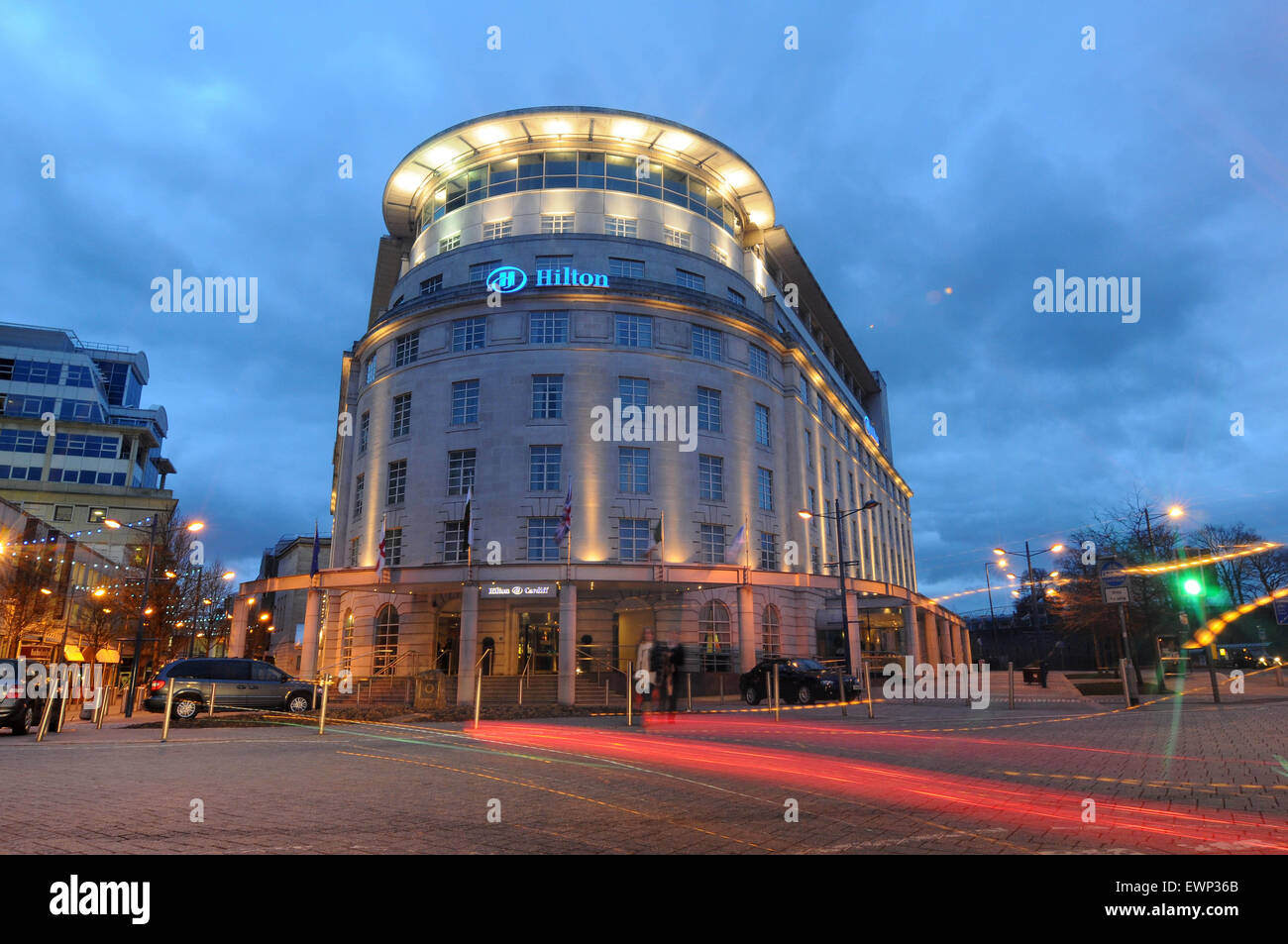 L'Hotel Hilton di Cardiff, Galles. Foto Stock