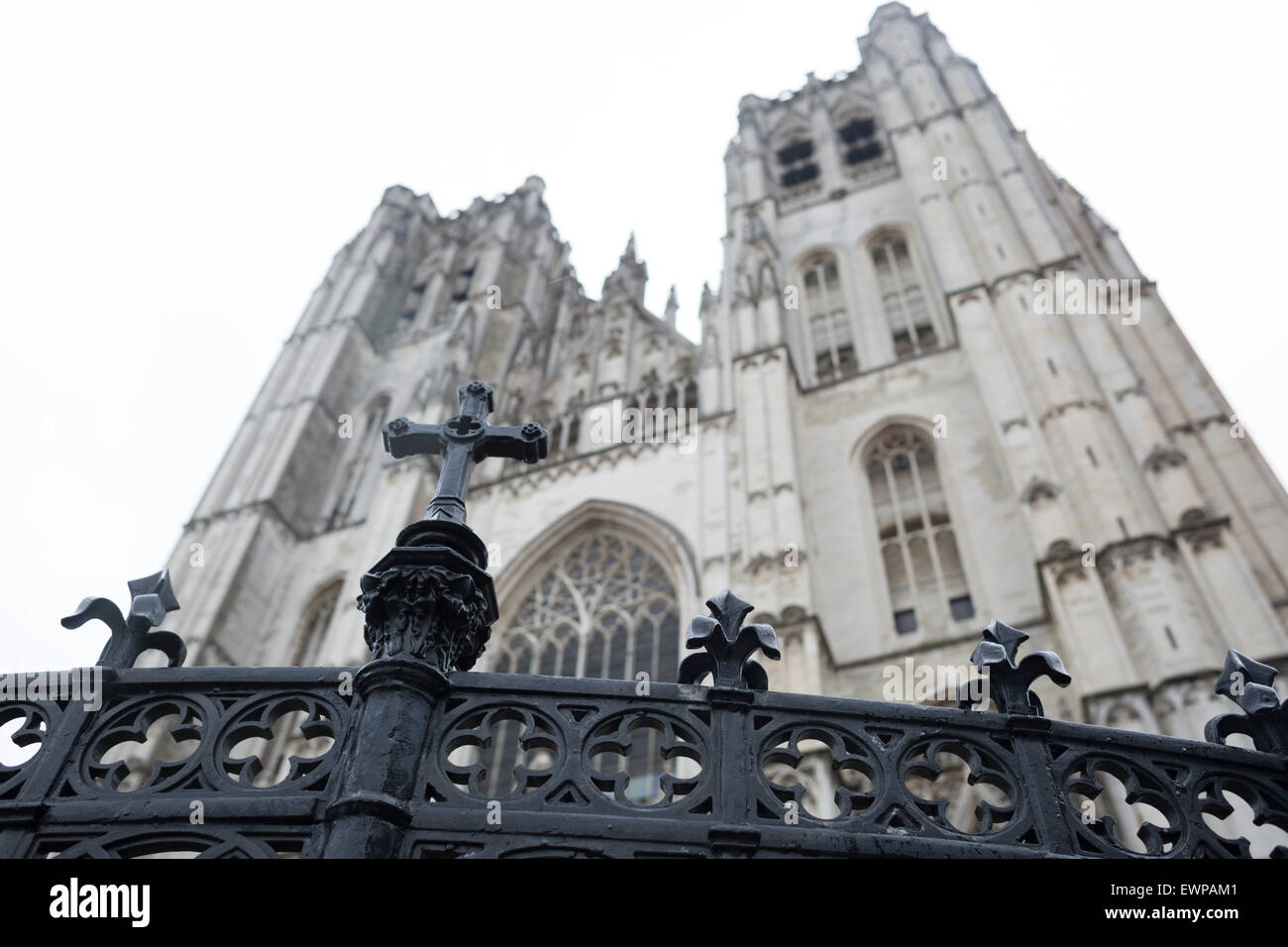 San Michele e Santa Gudula Cathedral, Bruxelles, Belgio Foto Stock