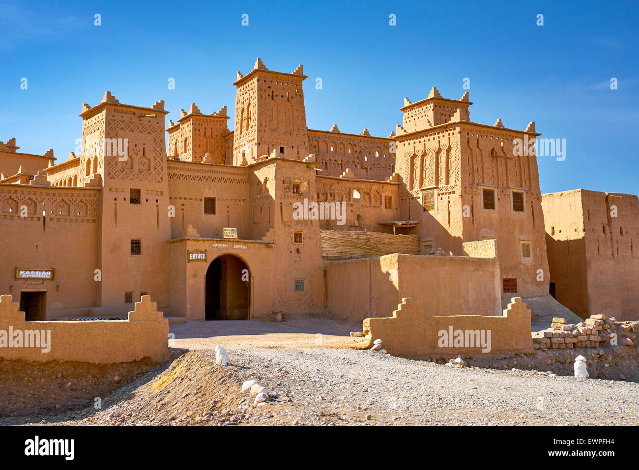 Kasbah Amahidil in Skoura oasi, distretto di Ouarzazate. Il Marocco Foto Stock
