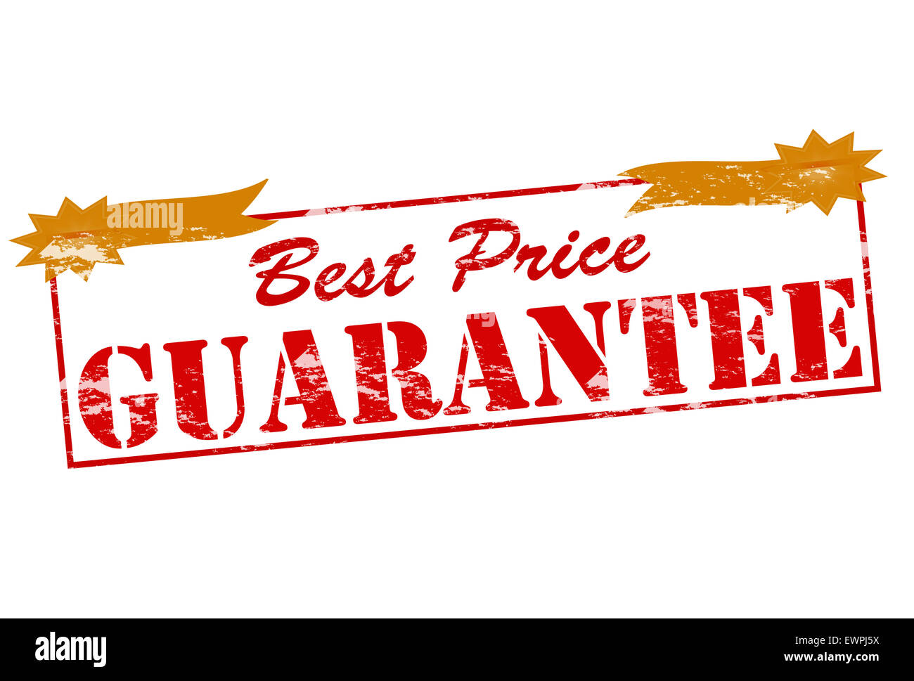 Timbro di gomma con il testo la garanzia del miglior prezzo interno, illustrazione Foto Stock