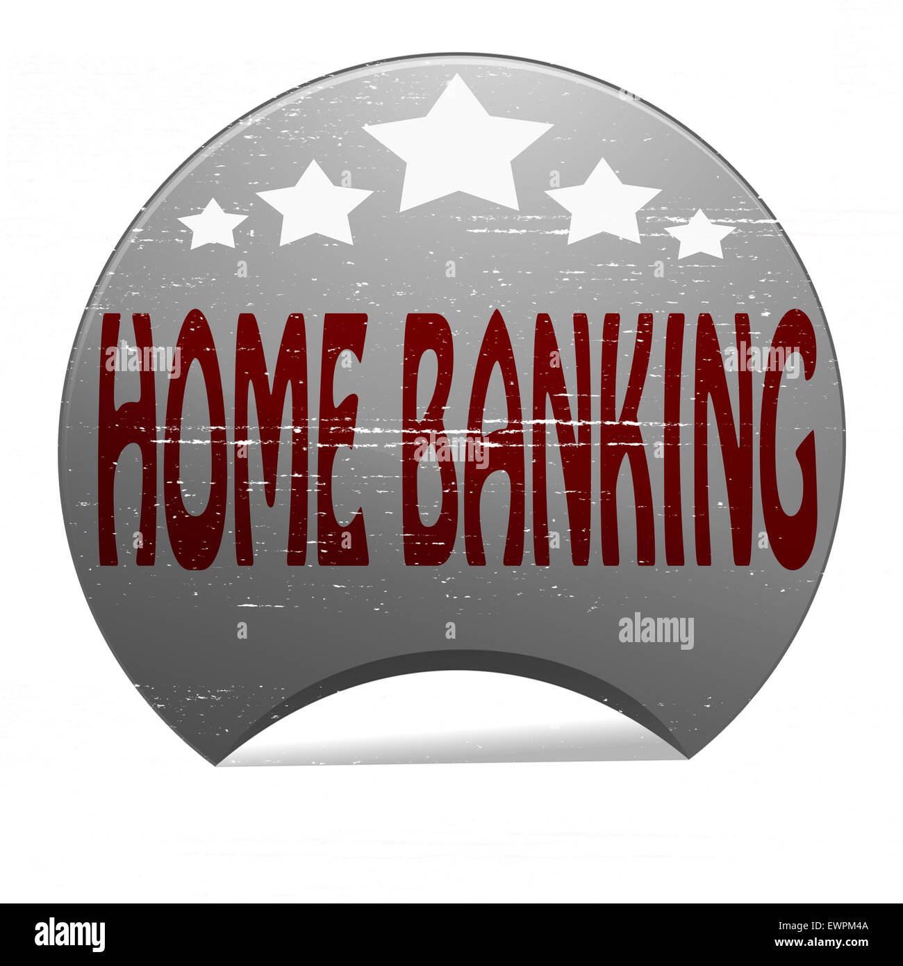 Timbro di gomma con il testo di home banking all'interno, illustrazione Foto Stock