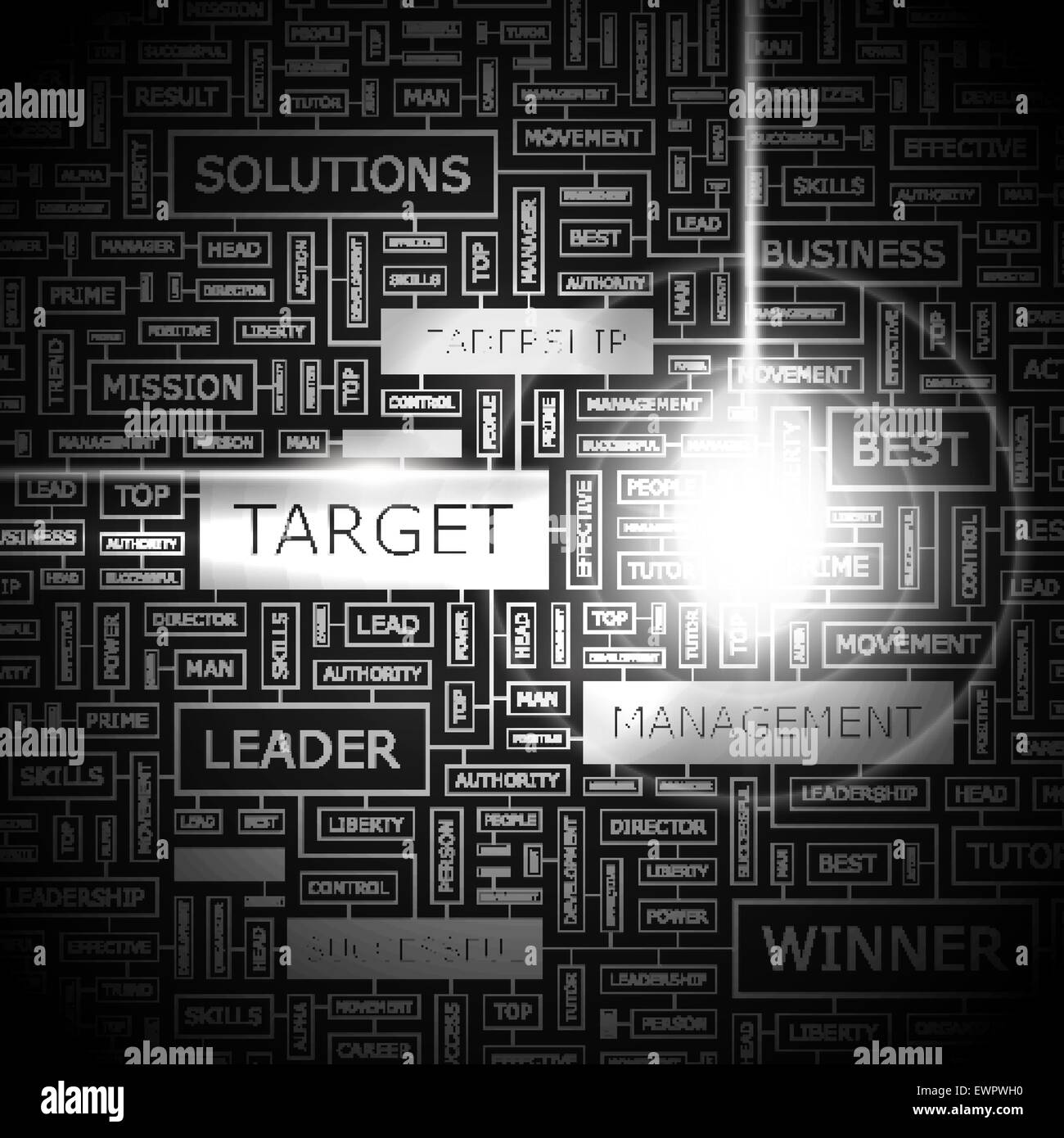 TARGET. Word cloud illustrazione. Tag cloud concetto collage. Utilizzabile per differenti business design. Illustrazione Vettoriale