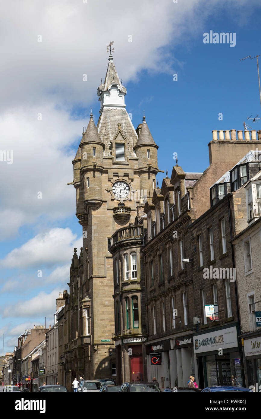 Municipio di edifici storici di Hawick, Roxburghshire, Scotland, Regno Unito Foto Stock