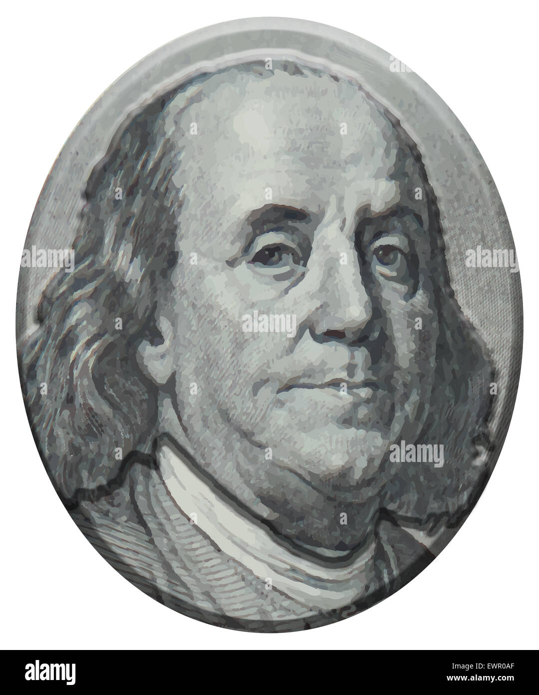 Benjamin Franklin 3D ritratto Foto Stock