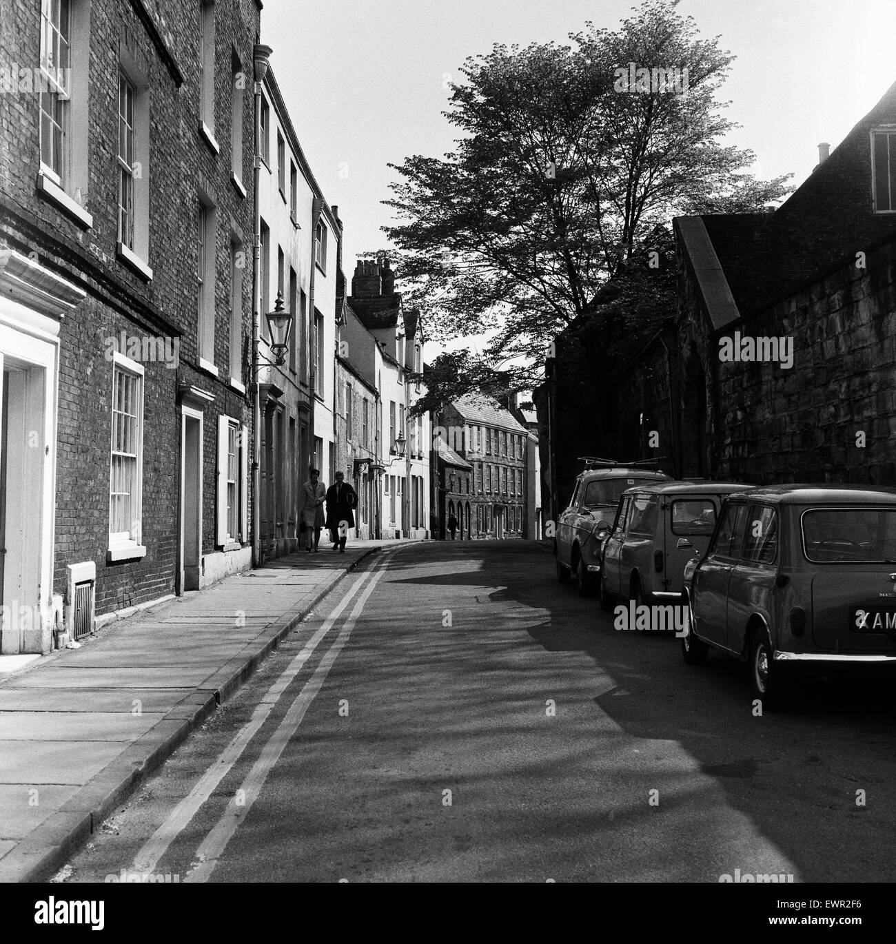 General street view di Durham City, nella contea di Durham. Il 24 maggio 1969. Foto Stock