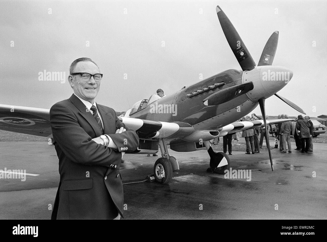 Spitfire sedile unico fighter aircraft in mostra a RAF Woodvale, a sud di Southport, Merseyside, 10 giugno 1987. Spitfire Mk.PRXIX PM631. Tipo: VS390. Numero di PM631. 91 DL E. Foto Stock