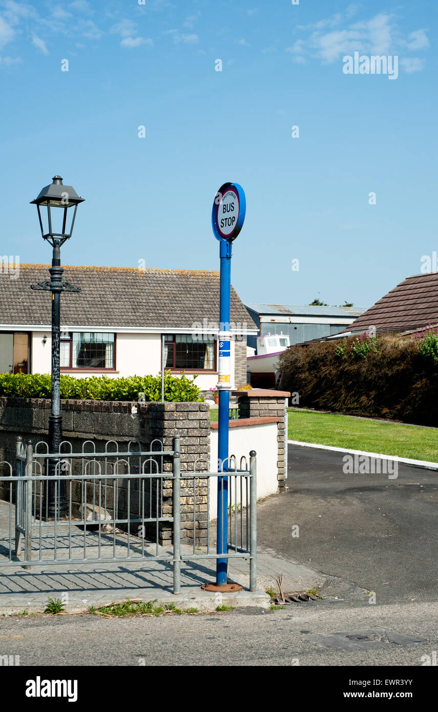Kilmore Quay Village, Irlanda, Bus stop Foto Stock