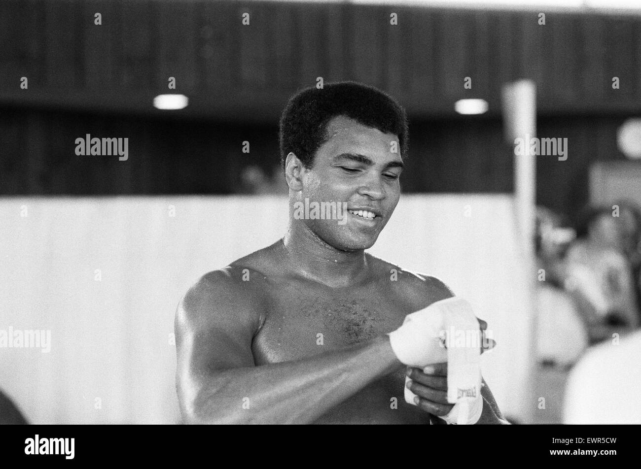 Muhammad Ali di formazione presso l'Hotel Concordia nel Catskill Mountain's 23 Settembre 1976 Foto Stock