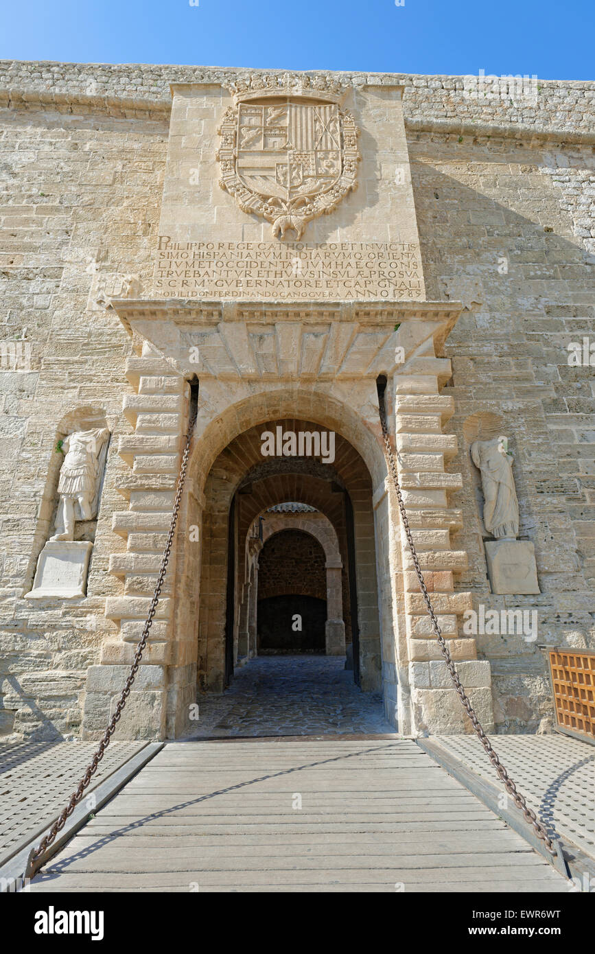 Ses Taules Gate, la città di Ibiza, Isola di Ibiza, Isole Baleari, Spagna, Foto Stock