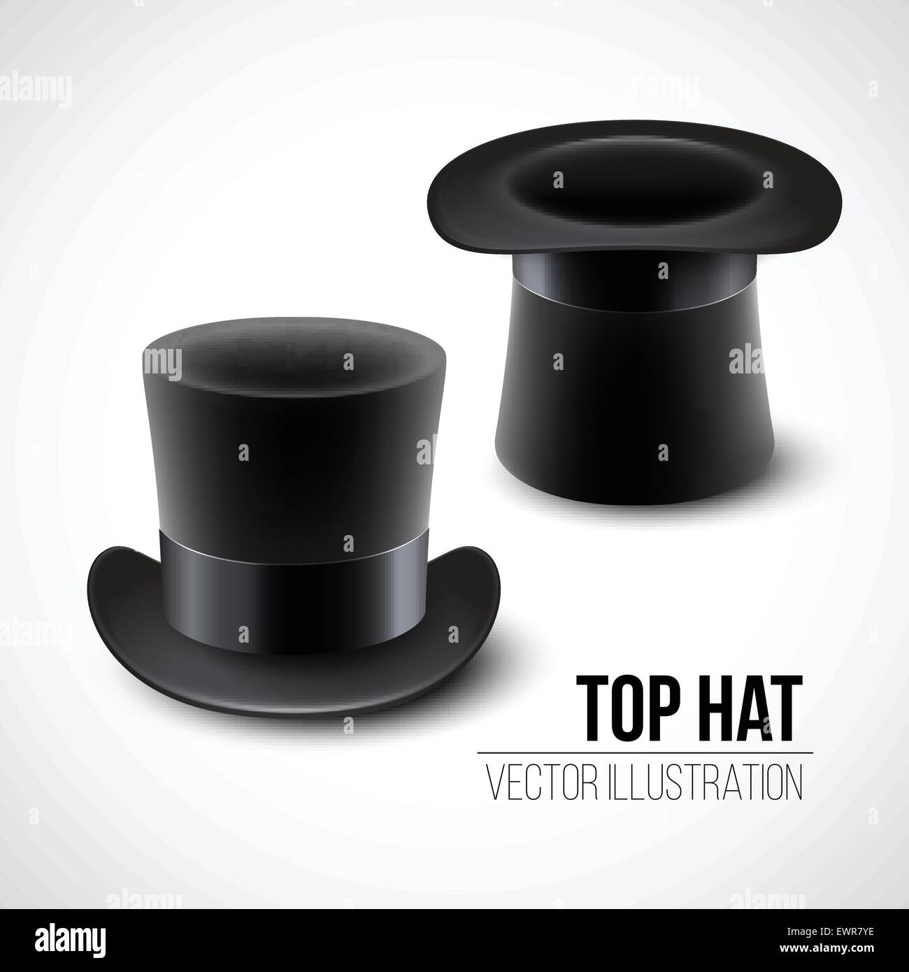 Black top hat illustrazione vettoriale isolati su sfondo bianco Illustrazione Vettoriale