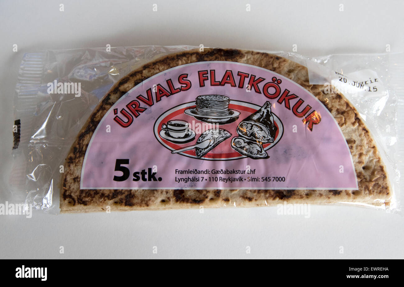 Islandese flatbread urvals flatkokur pane tradizionale Foto Stock