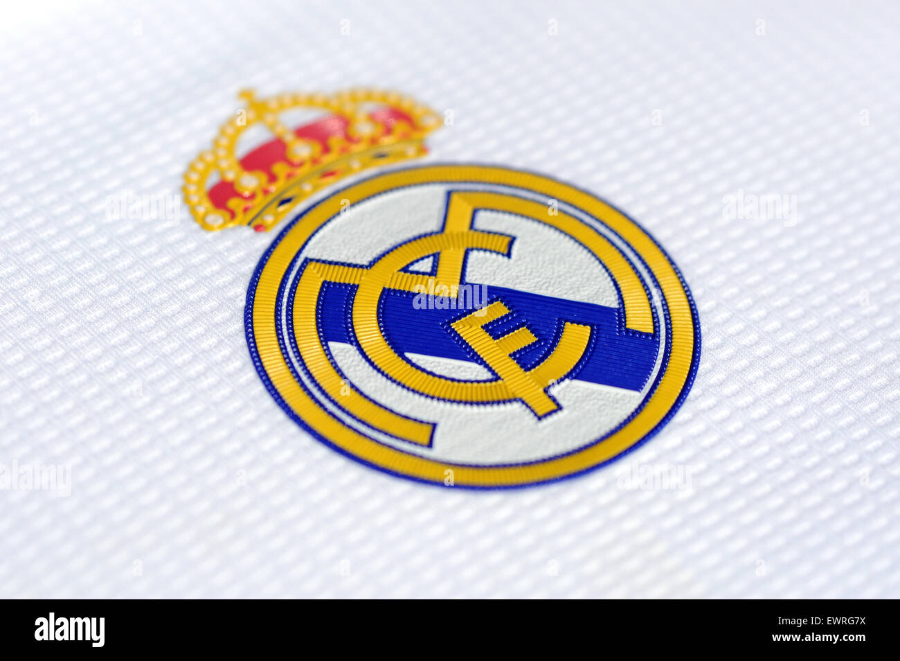 Close up di un Real Madrid Maglia C.F. Foto Stock
