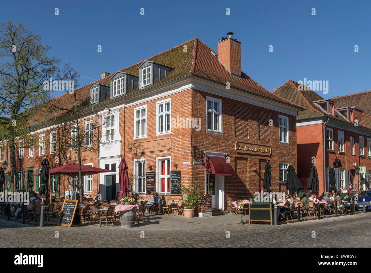 Case olandesi nel quartiere olandese a Potsdam, Maison de Chocolat, Brandenburg Foto Stock