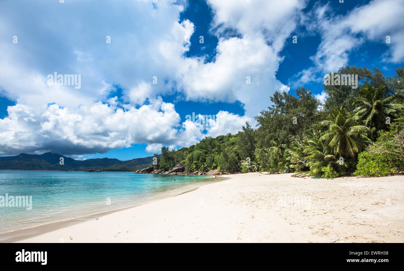 Anse Soleil tropical beach, Isola di Mahe, Seicelle Foto Stock