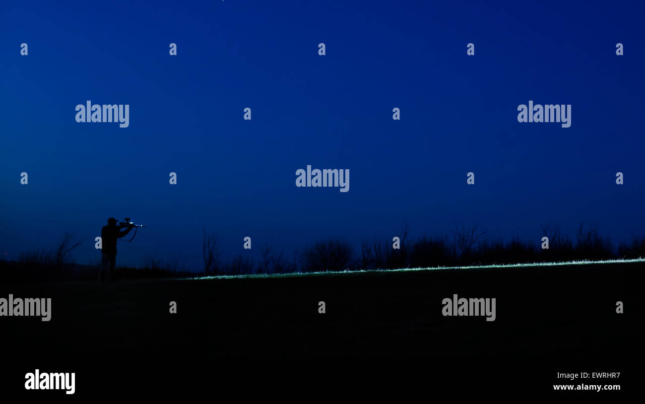 Riprese notturne per i parassiti Foto Stock