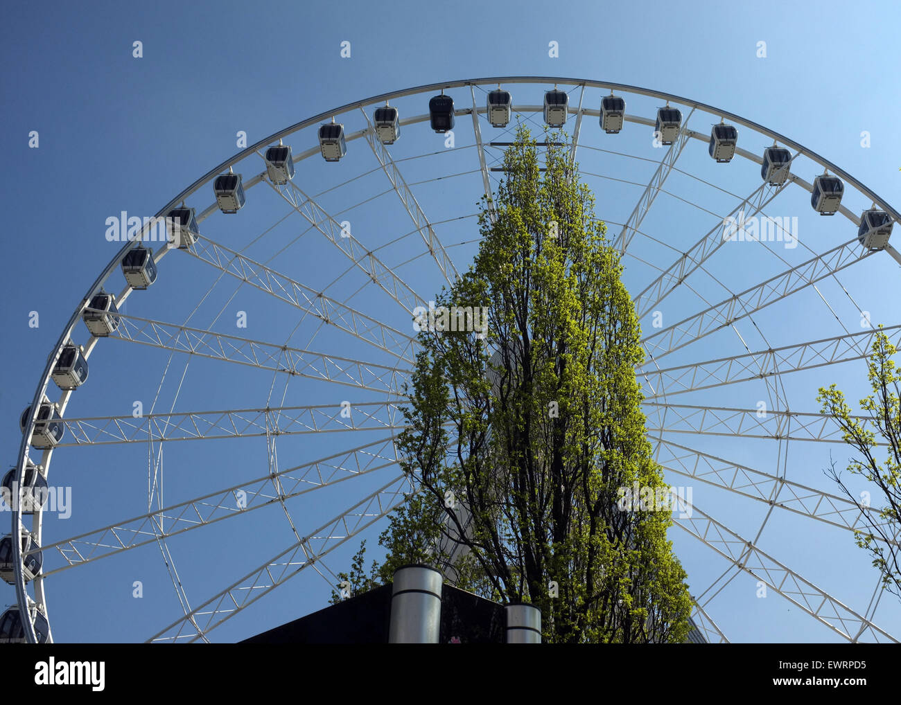 Ruota grande attrazione di Piccadilly Gardens Manchester Inghilterra England Regno Unito Foto Stock