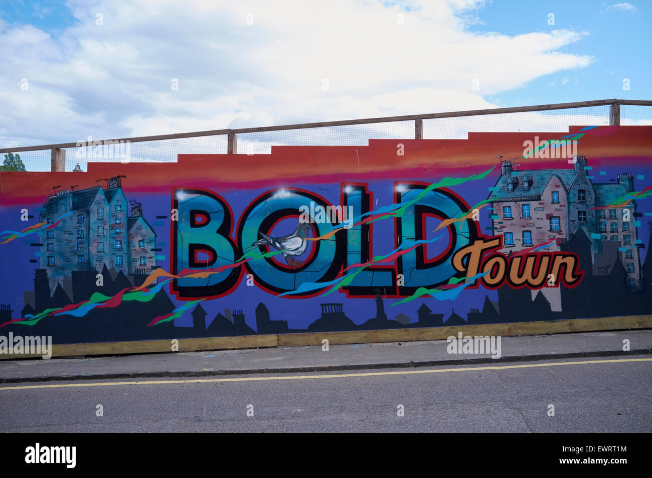 Edimburgo, Scozia, Arte di strada, graffiti, BOLD Town, Centro Storico Foto Stock