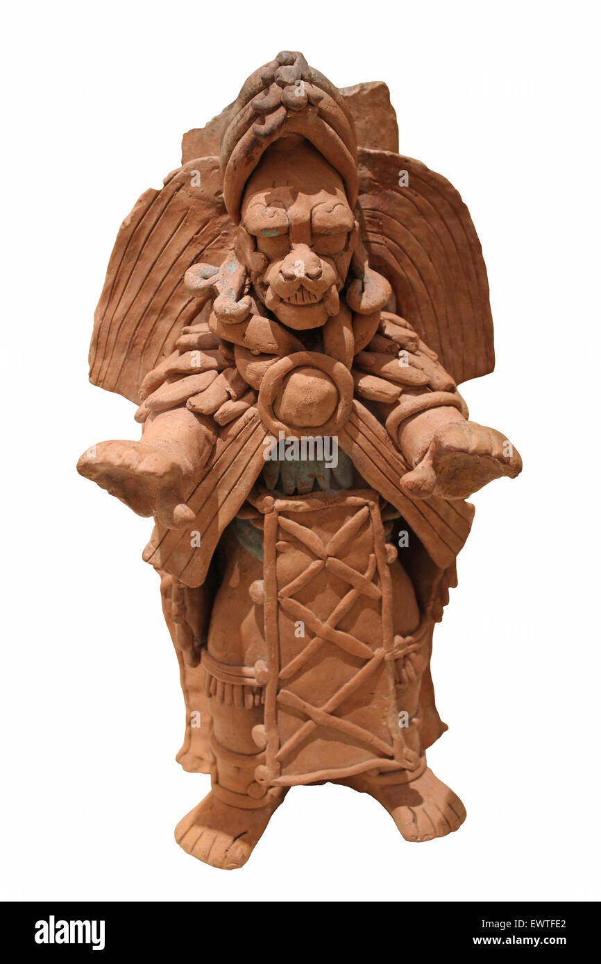 Incensiere di uomo-jaguar ceramica, Tacotalpa, Tabasco, Messico tardo periodo Classico ANNUNCIO 600-900 Foto Stock