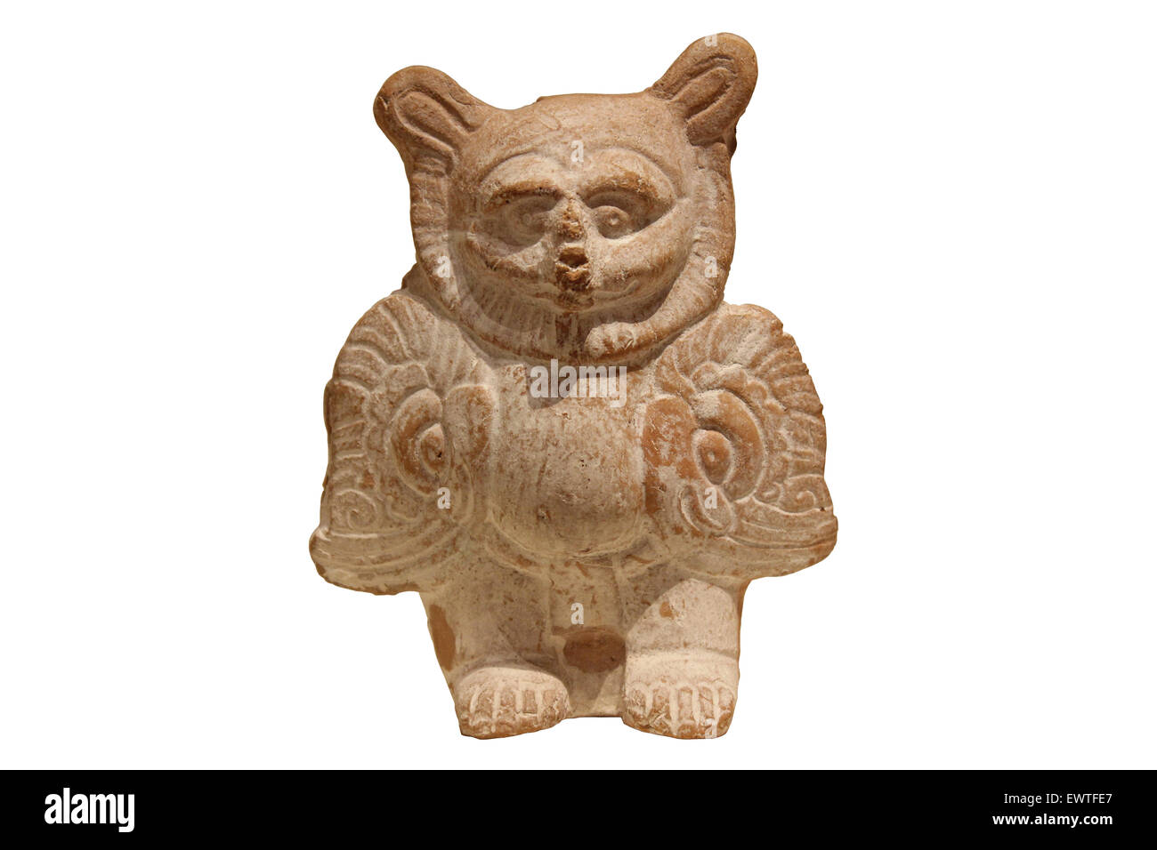 Elementi zoomorfi fischio di un gufo, Jonuta, Tabasco, Messico tardo periodo Classico (ANNUNCIO 600-900) Foto Stock