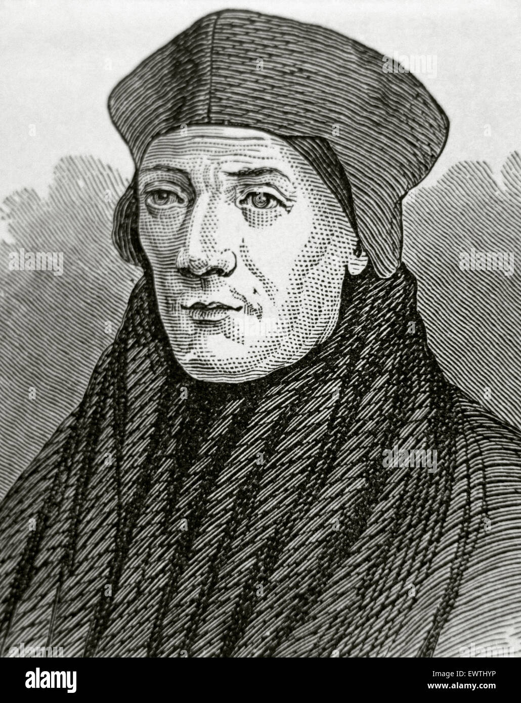 John Fisher (1469-1535). Vescovo inglese. Incisione. Foto Stock