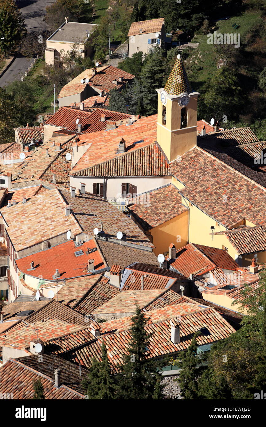 Il borgo arroccato di Sainte Agnes, Costa Azzurra Foto Stock