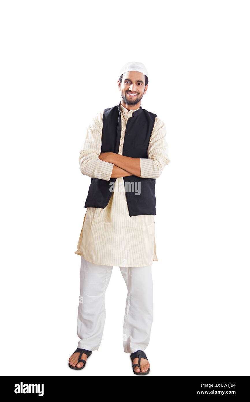 1 musulmani indiani man standing pongono Foto Stock