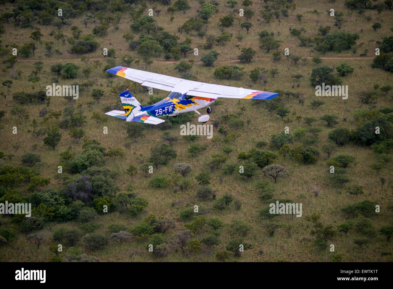 Sud Africa - Sky Africa volo da Brakpan a Kukuru Foto Stock