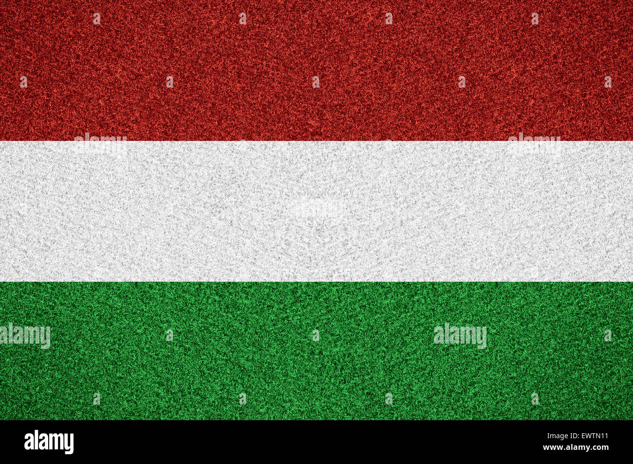 Bandiera dell'Ungheria o simbolo ungherese su sfondo astratto Foto Stock