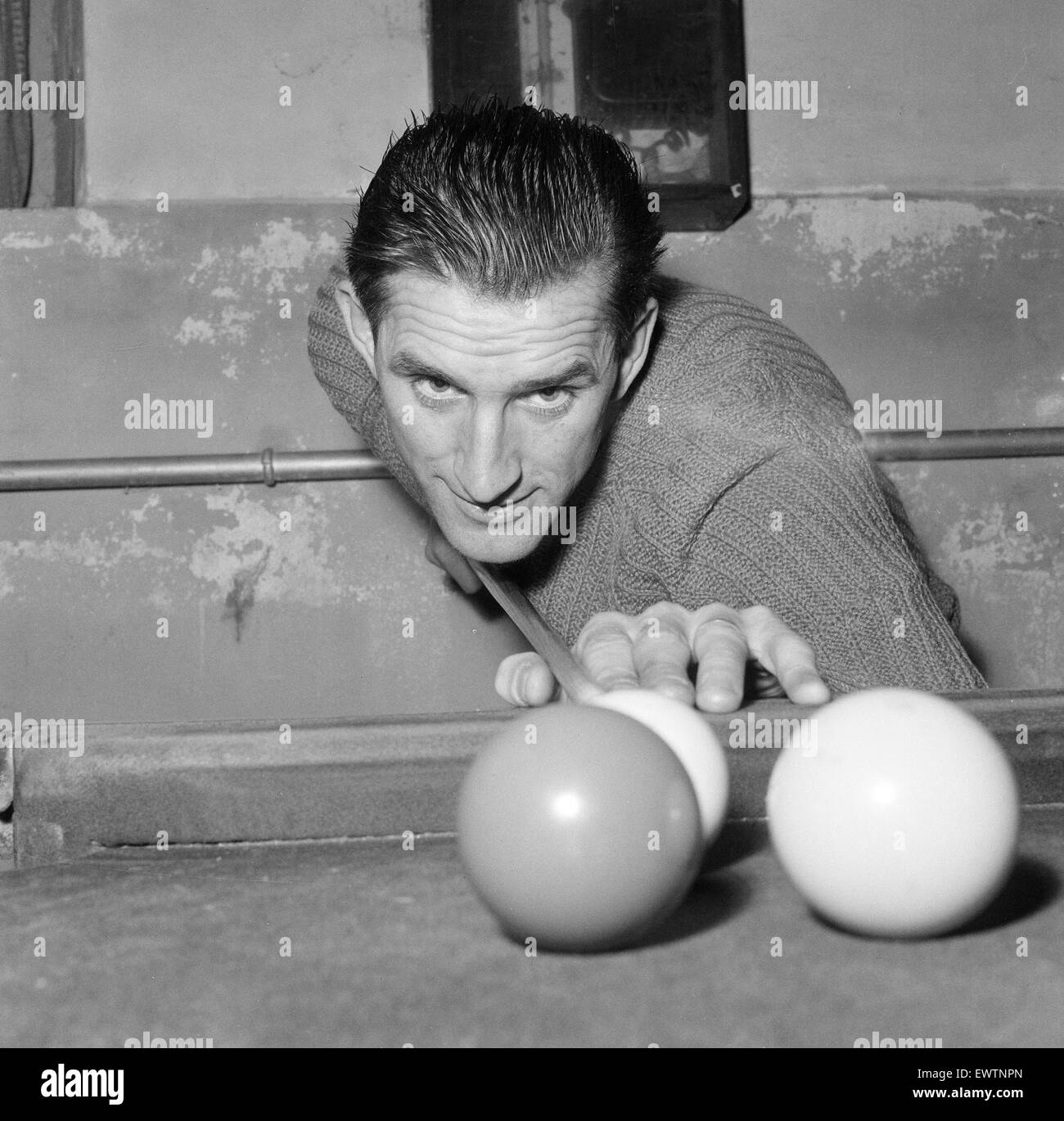 Reading FC 1959/60. I giocatori di calcio. 11 novembre 1959. Riproduzione di Snooker. ID per essere confermato. Foto Stock