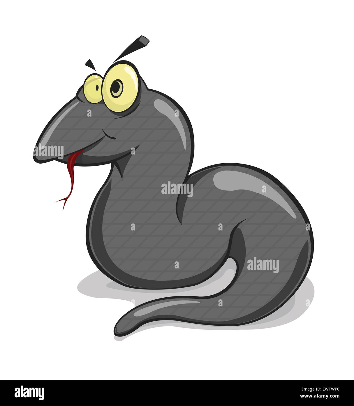 Vettore stile cartoon divertenti serpente nero Foto Stock