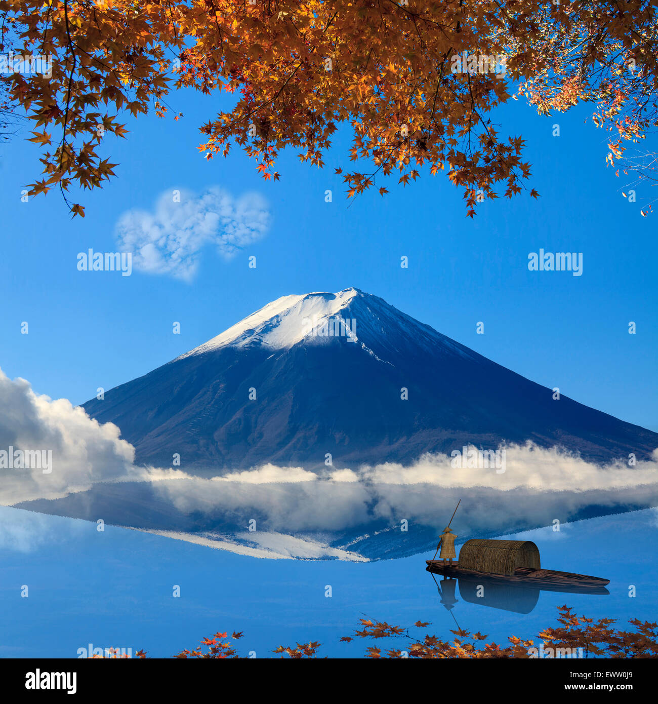 Immagine della montagna sacra di Fuji in background in Giappone per adv o altri usi Foto Stock