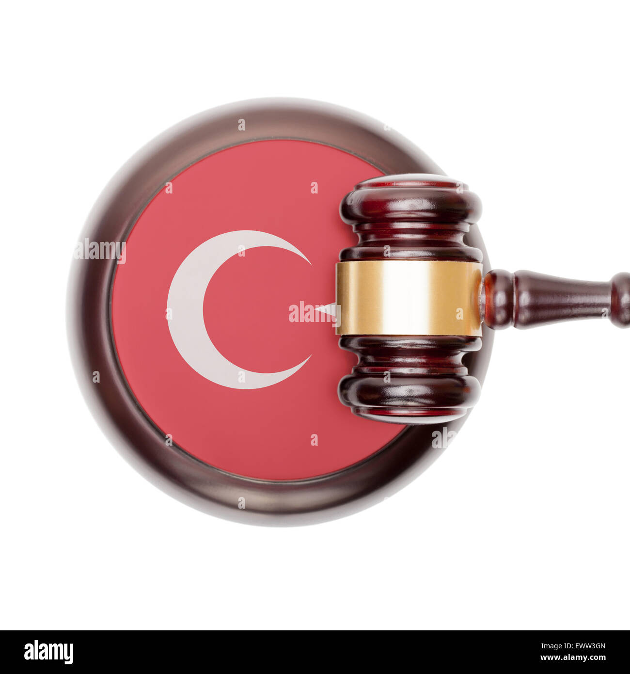Sistema giuridico nazionale concetto con bandiera sul blocco del suono - Turchia Foto Stock