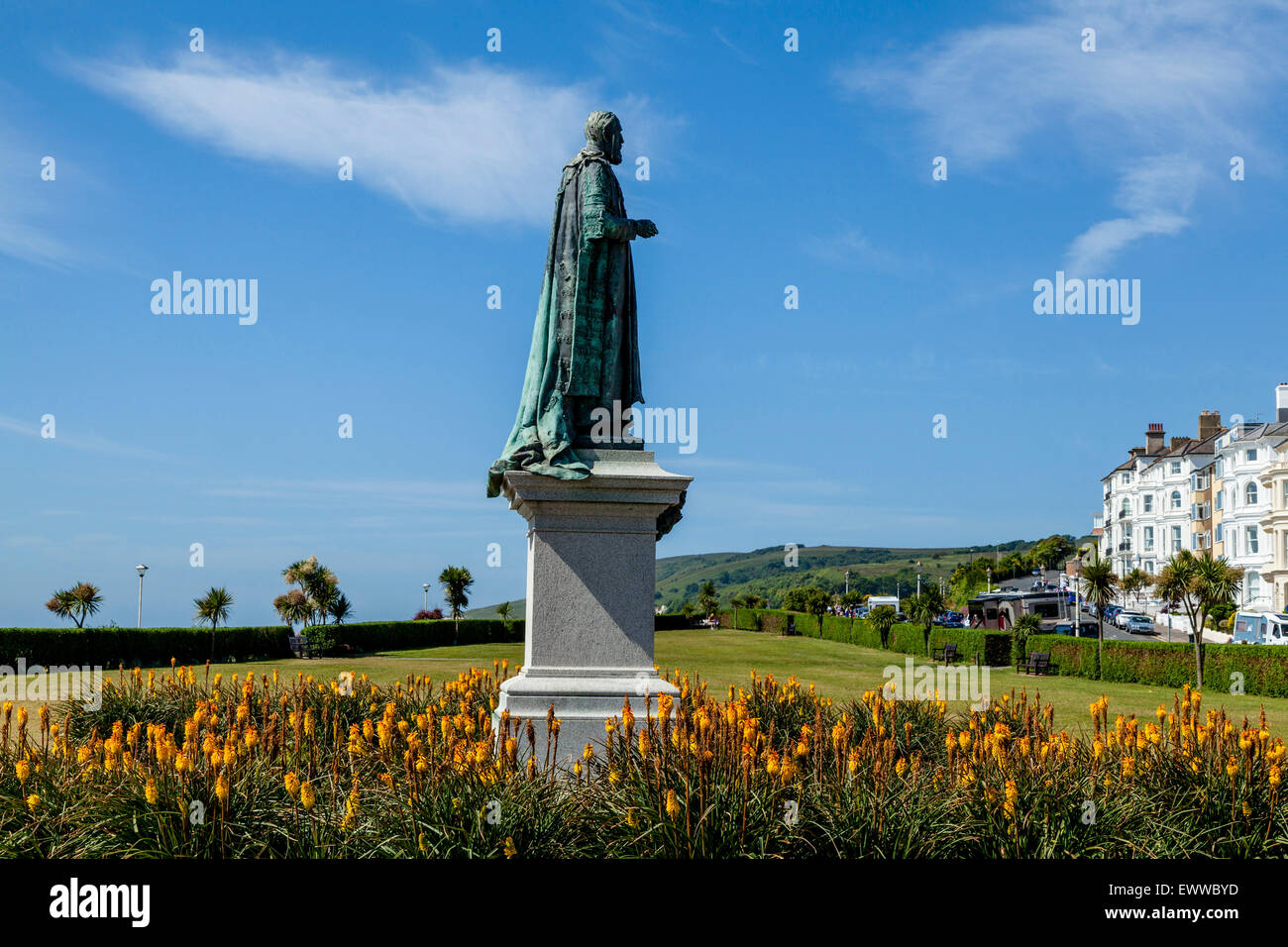Il duca di Devonshire statua e Western Prati, Eastbourne, Sussex, Regno Unito Foto Stock