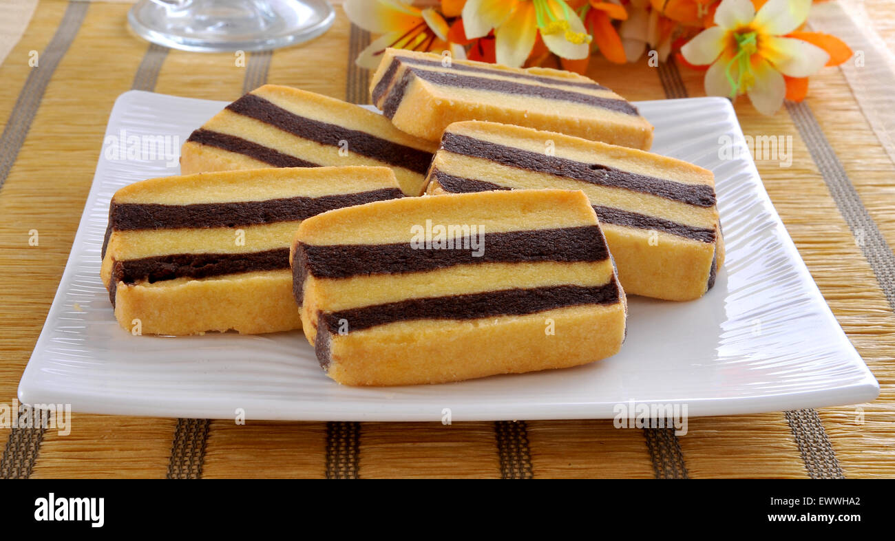 Frollini tradizionali con strisce di cioccolato - 3 Foto Stock