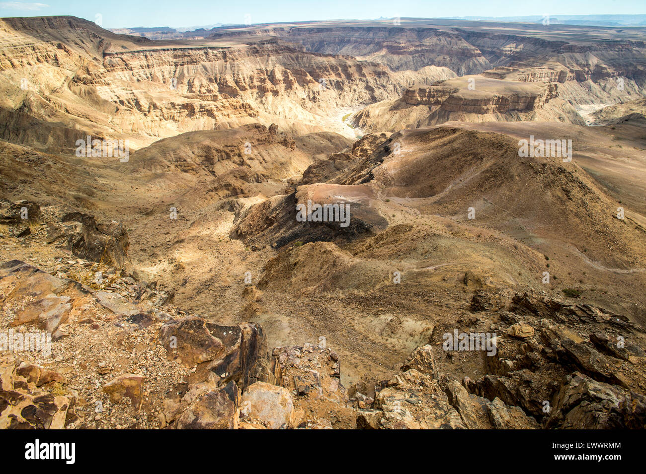 Hobas, Namibia, Africa - Fish River Canyon, il più grande canyon in Africa. Parte dell'ǀAi-ǀAis/Richtersveld Parco transfrontaliero Foto Stock